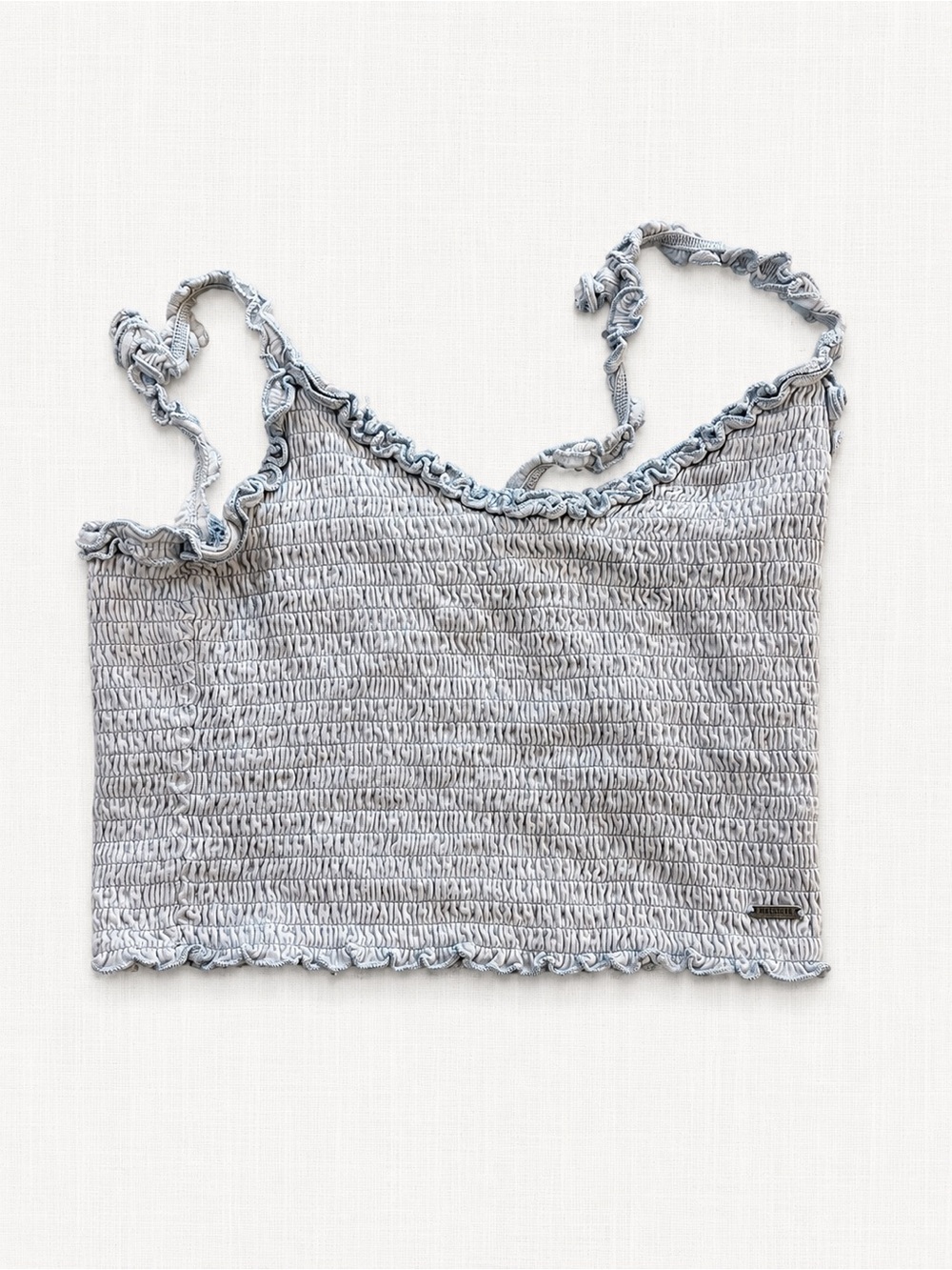 Hollister Light Blue Smocked Crop Tank